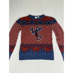Marvel Spiderman Sweater Kids XL Red‎ Blue Ugly Christmas Holiday